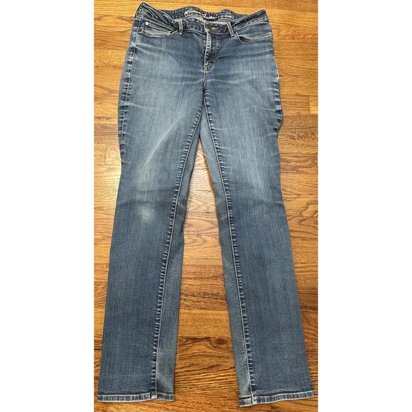 Eddie Bauer Jeans Womens Blue 10 Curvy Straight Specially Dyed - Picture 2 of 10